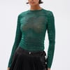 AKIRA Jessica Python Long Sleeve Mesh Top | Size Large