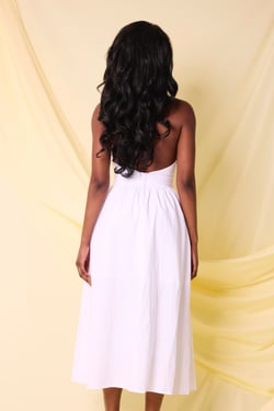 THE LYRA FLOATY MIDI DRESS WHITE