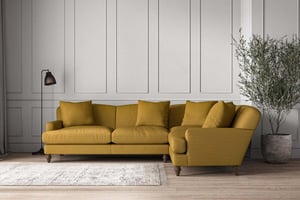 nkuku Deni Large Right Hand Corner Sofa | Make To Order | Recycled Cotton Ochre | No Colour