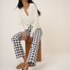 Navy Gingham Angel Kick Flare Jeans