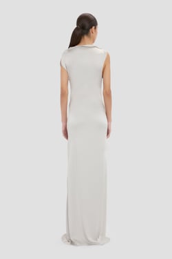 Victoria Beckham Carla Gown In Magnesium - 14 - Womens