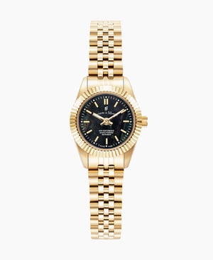 Mini Inspiration 22mm Two-hands Gold-tone Black dial Stainless steel swiss watch - 22 mm