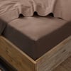 QE Home 310TC Bamboo Cotton Fitted Sheet in Mocha Whip, Brown, Queen