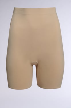 AKIRA Titsy Tummy Tuck Shorts In Tan | Size 2X