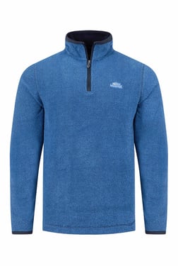 Weird Fish Errill 1/4 Zip Textured Fleece Blue Sapphire Size S