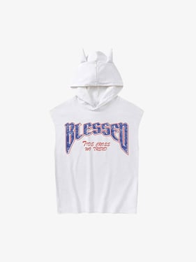 Thesupermade Washed Hooded Cotton Undershirt - White / XL