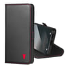 Galaxy S25 Edge Leather Case (with Stand Function) - Black with Red Detail