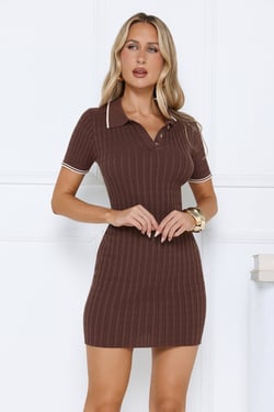 Polo Mini Dress Brown