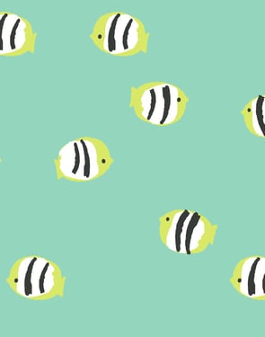 Rosa Fish' Wallpaper by Tea Collection - Caribbean - Traditional / 27 in. x 27 ft.