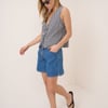 Black Gingham Linen-Blend Tie Front Tessa Top