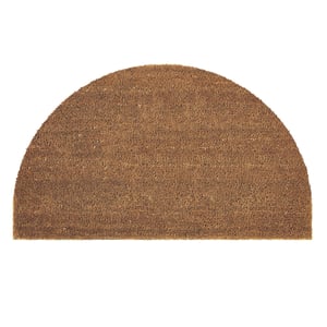 Plain Natural Coir - Half Moon Doormat - 45x75cm