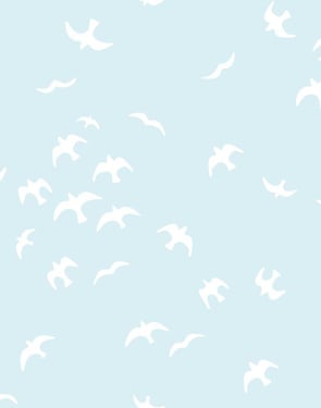 Gulls' Wallpaper by Tea Collection - Pale Blue - Traditional / 27 in. x 27 ft.