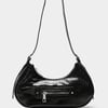 Moto Bag Black Croc Silver