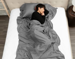 QE Home TENCEL™ Modal Travel Sheet Sleep Sack, Grey