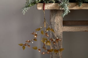 nkuku Parili Glass Leaf Swag | Christmas Decorations | One Size | Ochre