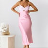 Spellbinding Satin Midi Dress Pink