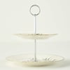 Olive Porcelain 2-Tier Serving Stand