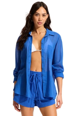 Breeze Beach Shirt Azure - S / Azure