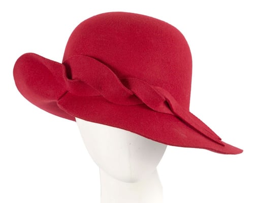 Exclusive wide brim red felt hat by Max Alexander
