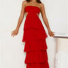 Luxe Mode Strapless Maxi Dress Raspberry