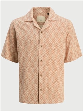 Jack & Jones Vincent Print Resort Shirt - Bombay Brown - XL