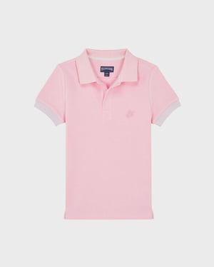 Vilebrequin - Boys Cotton Pique Polo Shirt Solid - Polo - Pantin - Pink - Size 14