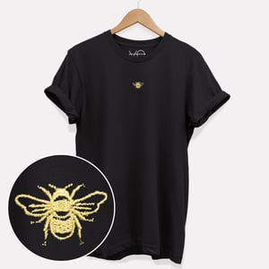 Tiny Embroidered Bumble Bee T-Shirt (Unisex)