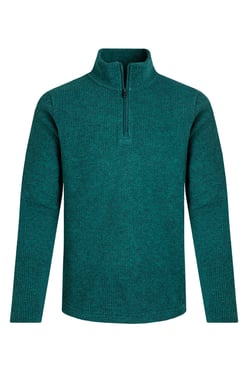 Weird Fish Newport 1/4 Zip Ribbed Fleece Deep Teal Size XL