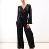 Black Sequin Jersey Jumpsuit - 8