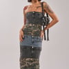 AKIRA Patchwork Paradox Denim Maxi Derss | Size 1X