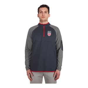 Men's New Era USWNT 1/4 Zip Navy/Grey Pullover / 3X