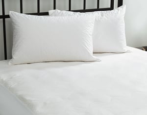 QE Home Silk Filled Mattress Protector, White, King