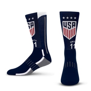 For Bare Feet Wilson 11 Navy Crew Socks / L