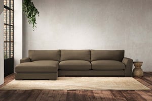 nkuku Guddu Left Hand Chaise Sofa | Make To Order | Grand | Brera Linen Chesnut