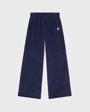 Vilebrequin - Boys Jogger Velvet Pants Embroidered Turtle - Pant - Genzi - Blue - Size 14