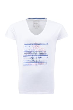 Weird Fish Watercolour Flower Front Print Graphic T-Shirt White Size 8