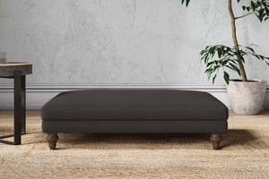 nkuku Marri Large Dining Footstool | Make To Order | Brera Linen Espresso | No Colour