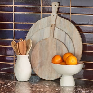 Charlotte Round Wooden Serving Board Trio
