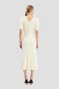 Victoria Beckham Bela Midi Dress In Bright Ivory - 16 - Womens