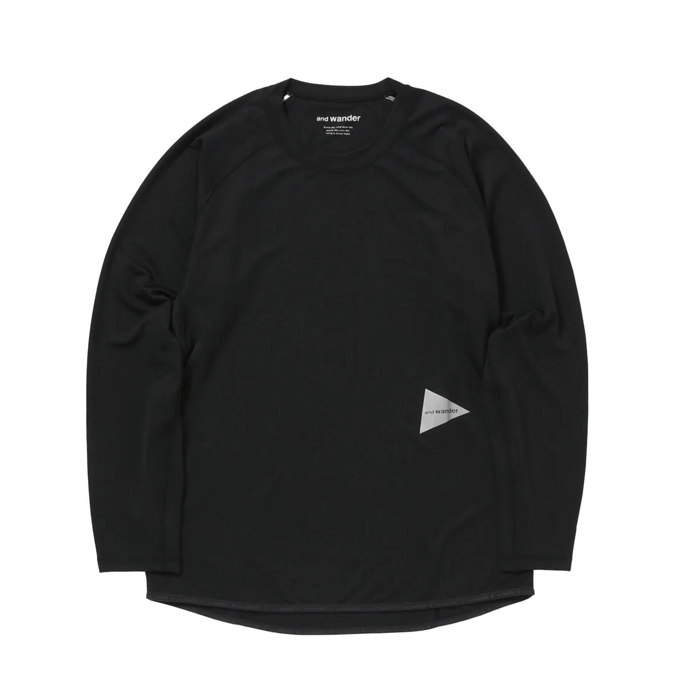 And Wander Dry Jersey Raglan L/S T-Shirt Black