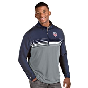 Men's Antigua USA Pace 1/4 Zip Navy Pullover / 2X