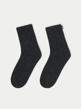 Unisex Cashmere Jersey Knit Bed Socks - 37-39 / Gray / AK96-75