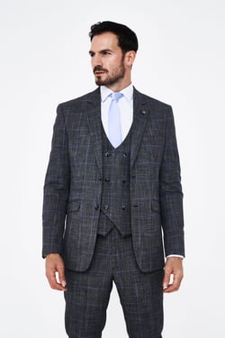 House of Cavani Power Grey Tweed Blazer