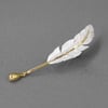 Silver-Plated Feather Brooch - Satin Silver / One Size