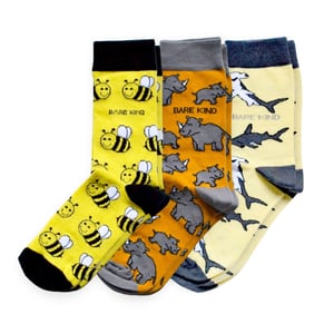 Yellow Lover 3 Bamboo Sock Set | UK Adult 7-11
