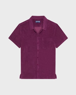 Vilebrequin - Men Terry Bowling Shirt Solid - Shirt - Charli - Purple - Size XXXL