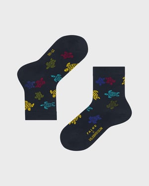 Vilebrequin - Kids Socks Rondes Des Tortues Multicolores - Vilebrequin X Falke - Socks - Socks7 - Blue - Size 27-30
