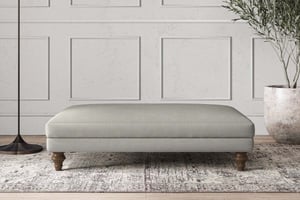 nkuku Deni Large Dining Footstool | Make To Order | Brera Linen Smoke | No Colour