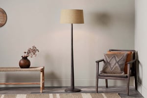 nkuku Sahar Mango Wood Floor Lamp | Lamps | One Size | Dark Stain