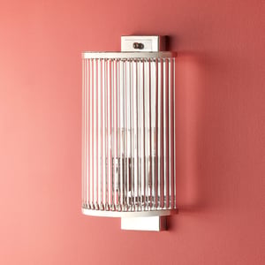 Roddy wall light in Nickel with glass rods